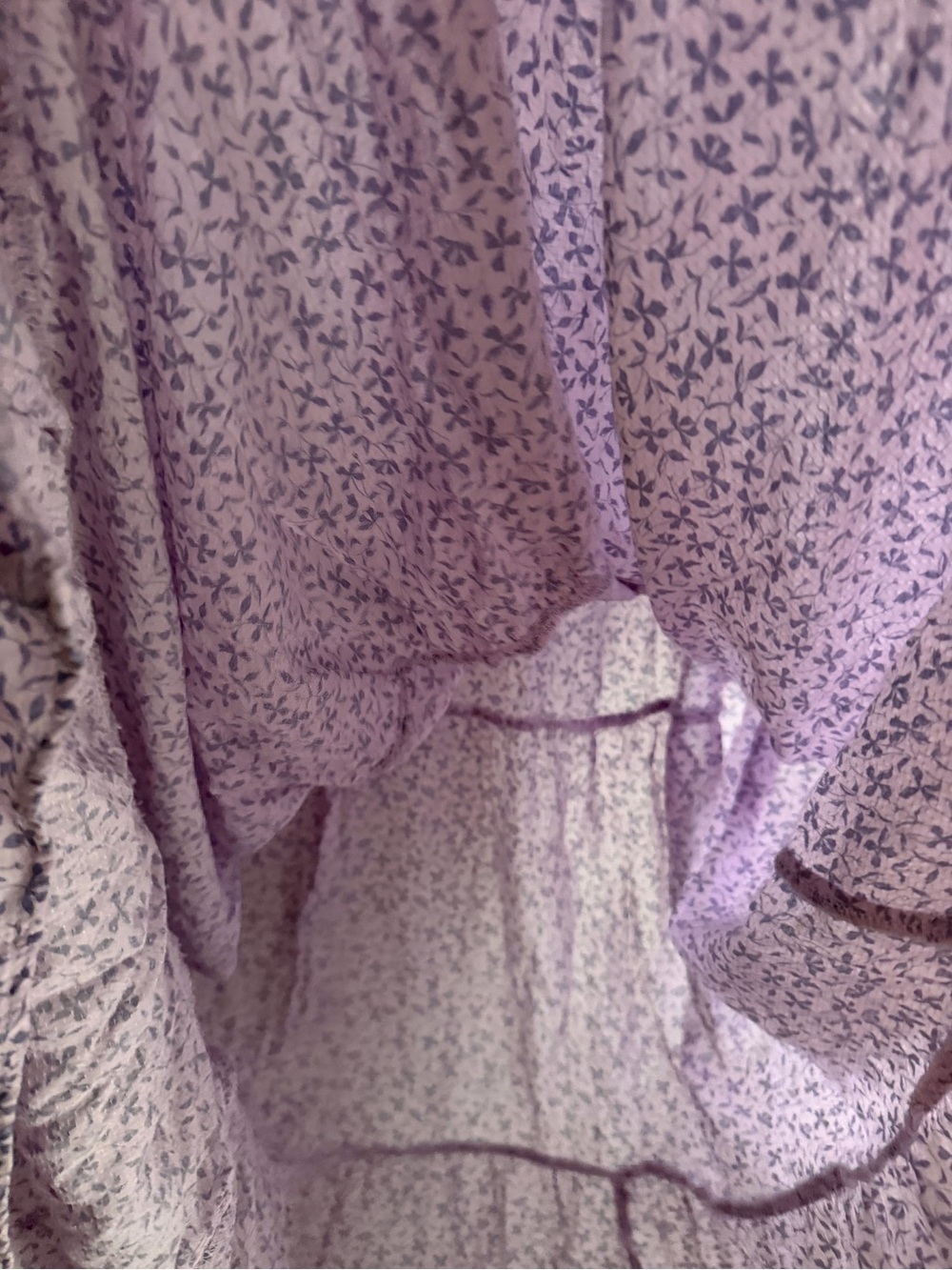 a new day rayon Lilac Floral print V‑Neck Maxi Dress lightweight boho summer - Picture 10 of 12